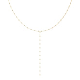 14K Gold Rosary-Style Drop Diamond Y-Necklace (28″)